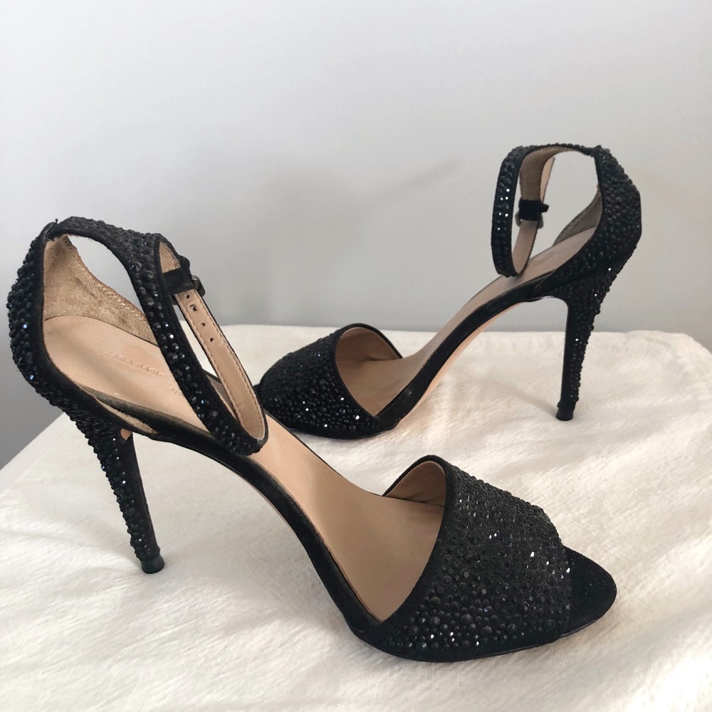 Zara black Crystal heels
